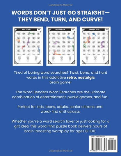 Nostalgic Word Benders Word Search Puzzles, 100 Word Find Games, Retro Theme Word Search Puzzle Book with a Fun Twist: For Kids, Teens, Adults and ... 8-100 (Word Search Word Benders Puzzle Book)