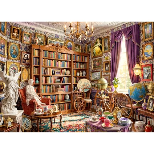 HUADADA-Collector's Study-Jigsaw Puzzles for Adults 1000 Pieces, Interlock Perfectly No Dust, Impossible Difficult Hard Fun 1000 Piece Jigsaw Puzzles for Adults-1:1 Poster - color: Collector's Study