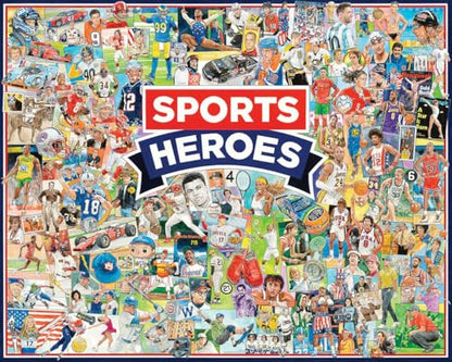 White Mountain 1000 Piece Jigsaw Puzzle Iconic Athletes, Sports Heroes | Large Pieces, Gift for Adults and Family, 24"x30" in, Collage