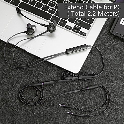 BlueFire Wired Gaming Earphone 3.5 MM E-Sport Earphone Noise Cancelling Stereo Bass Gaming Headphone with Adjustable Mic for PS4, Xbox One, Laptop, Cellphone, PC (Black)