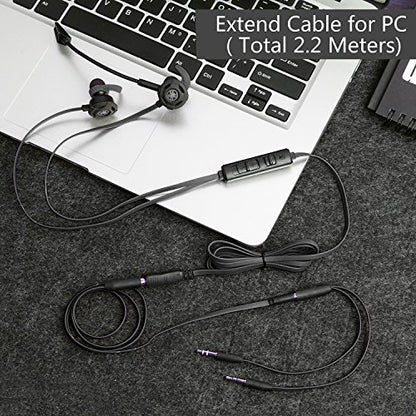 BlueFire Wired Gaming Earphone 3.5 MM E-Sport Earphone Noise Cancelling Stereo Bass Gaming Headphone with Adjustable Mic for PS4, Xbox One, Laptop, Cellphone, PC (Black)