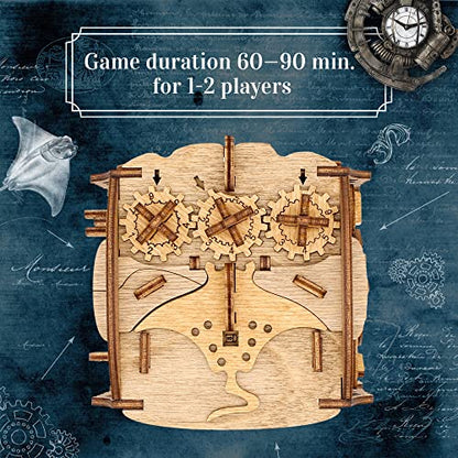 iDventure Cluebox Nautilus, Escape Room in a Wooden Puzzle Box for Adults | Submarine Adventure Brain Teaser, Clever Mechanisms, Secret Chamber, Smart Gift for Men and Puzzle Lovers, 3D Mind Puzzle - color: Nautilus