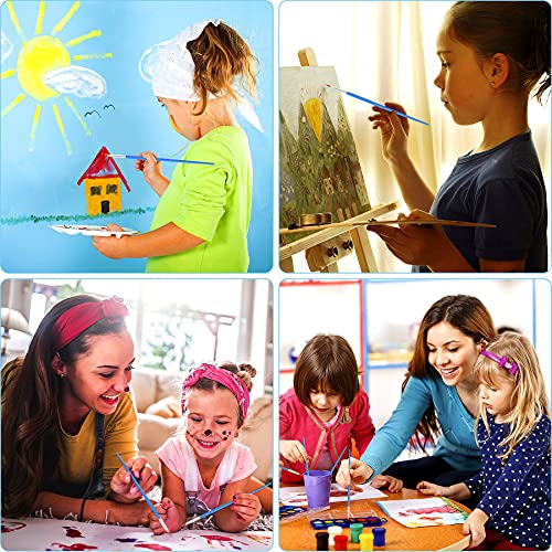 30 Pcs Round Paint Brushes, Small Brush Bulk for Miniature Detail Painting | Nylon Bristles Plastic Short Handle, Art Crafts School Projects, Flat Detail Painting, Crafts Face Painting - style: Round Paint Brushes