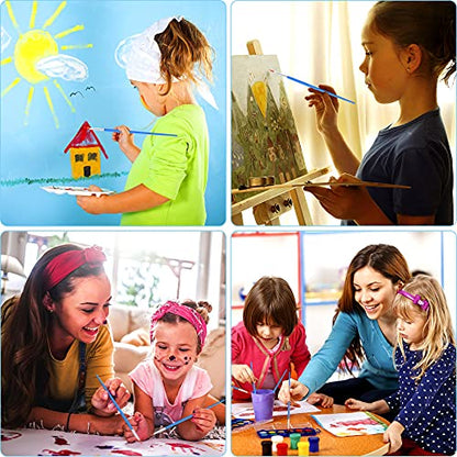 30 Pcs Round Paint Brushes, Small Brush Bulk for Miniature Detail Painting | Nylon Bristles Plastic Short Handle, Art Crafts School Projects, Flat Detail Painting, Crafts Face Painting - style: Round Paint Brushes
