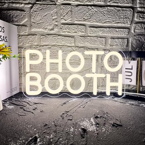 Allball Photo Booth Neon Signs for Wall Decor, Dimmable LED Photo Studio Neon Light Open Sign, for Photography Bedroom Wedding Engagement Birthday Party Reception Gifts(11.8 * 5.9 In) - color: warm white