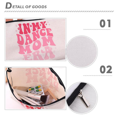 In My Dance Mom Era Makeup Bag Zipper Dance Mom Cosmetic Pouch for Mommy Mothers Day Gifts Dancing Mama Makeup Storage Bag Dancing Teacher Mama Appreciation Gifts Travel Toiletry Organizer - color: Dance Mom