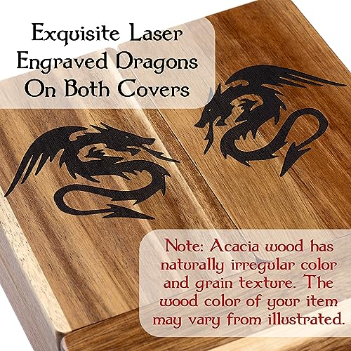 Tapeera Wooden Magnetic Dice Tower with Tray - Dungeons and Dragons Accessory - Portable Dice Roller for Tabletop RPG - DND Gifts