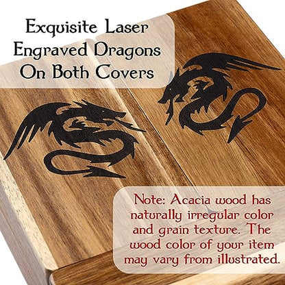 Tapeera Wooden Magnetic Dice Tower with Tray - Dungeons and Dragons Accessory - Portable Dice Roller for Tabletop RPG - DND Gifts