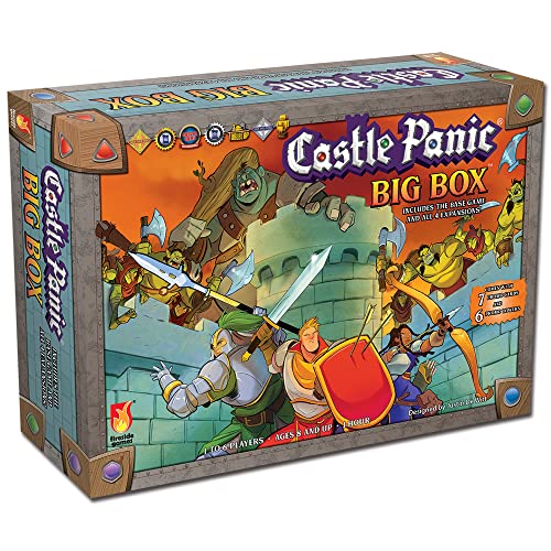 Castle Panic Big Box 2e by Fireside Games | Complete Cooperative Strategy Board Game Collection with Base Game, 4 Expansions, and 13 Promos | Family Board Game for 1–6 Players Ages 8+ - style: Big Box Base Game