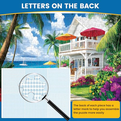 Puzzles for Adults 300 Pieces Sea View Room Puzzles 300 Pieces for Adults,Interlock Perfectly Letter on Back No Dust,Challenging Puzzle Home Decor Birthday Party Gift Toy for Men Women Olders Seniors - style: Sea View Room