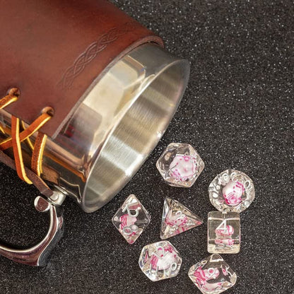 Sage's Portal Familiars and Reagents Resin DND Dice Set Polyhedral Dice Set for Dungeons and Dragons RPG Tabletop TTRPG (Kitty Treats) - color: Kitty Treats