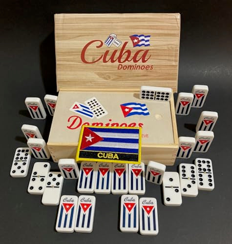 PRK 14 Cuban Dominoes Double Nine Set with Cuban Patch - Quality Cultural Connection and Classic Dominos Cubano Style