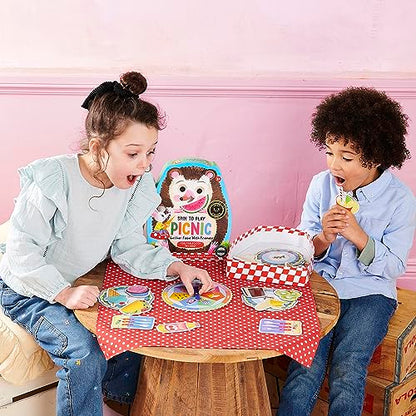 eeBoo: Spin to Play Picnic - Game for Kids, Gather Food with Friends, Preschool, Ages 3+, 2-4 Players, 15-25 Min Playing Time - style: Picnic
