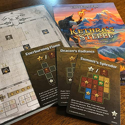 Cartographers: Map Pack 5, Kethra’s Steppe | Expansion for The Award-Winning Game of Map Drawing | Strategy Flip and Write Fantasy Board Game | Family Game for 1-75 Players by Thunderworks Games - style: Pack 5