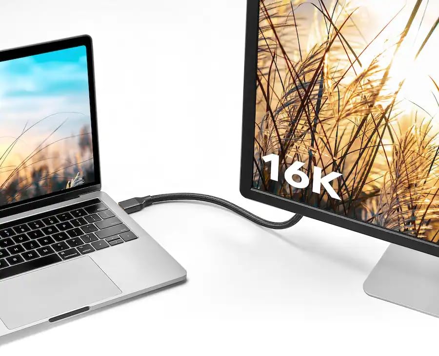 INSIGNIA Universal Video & Audio Cables and Adapters – HDMI, DisplayPort, USB-C, Mini HDMI, Mini DisplayPort & RCA Converter, 4K/8K High-Speed for TV (16K Displayport Cable, 6 ft) - size: 6 ft, style: 16K Displayport Cable