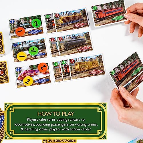 Calliope Station Master, Railroad Strategy Card Game, 2-6 Players | 30-50 Minutes, Place Railcars & Passengers, Action Cards, Second Edition, For Ages 8+
