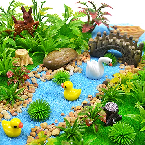 MOMOONNON 100pcs Model Trees Miniature Plants Fairy Garden Scenery Artificial Wargame Fake Trees Model Railroad Scenery Diorama Supplies Landscape