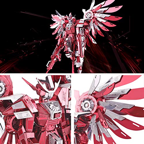 Piececool 3D Metal Puzzles for Adults, Thundering Wings Figure Mecha Model Kits Steel Metal 3D Model Building Kit, Brain Teaser DIY for Teens Man Woman, 215 Pcs - color: Titan
