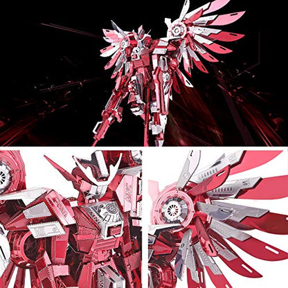 Piececool 3D Metal Puzzles for Adults, Thundering Wings Figure Mecha Model Kits Steel Metal 3D Model Building Kit, Brain Teaser DIY for Teens Man Woman, 215 Pcs - color: Titan