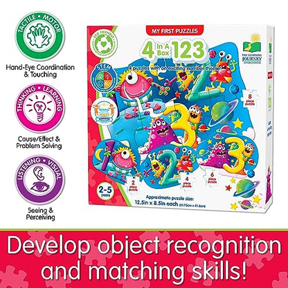 The Learning Journey My First 4-in-A-Box Puzzle - 123 - Puzzles for 2 Year Olds - STEM Educational Toddler Toys & Gifts for Boys & Girls Ages 2 and Up - Award Winning Puzzles - style: 123