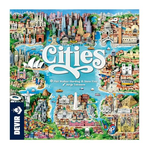 Devir - Cities Board Game, City Building Strategy Game with Tile Placement & Resource Drafting for Families & Friends Ages 10+, 2–4 Players, Playtime 35, (English Version) - color: Cities