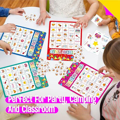 SpriteGru Birthday Bingo Game, 25PCS Bingo Board Card, 25 Players Birthday Party Game Set for Kids or Adults, Party Favor Decoration Supplies - style: Birthday Bingo Game