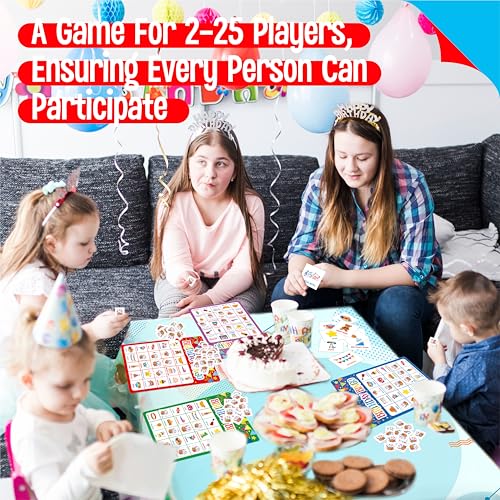 SpriteGru Birthday Bingo Game, 25PCS Bingo Board Card, 25 Players Birthday Party Game Set for Kids or Adults, Party Favor Decoration Supplies - style: Birthday Bingo Game