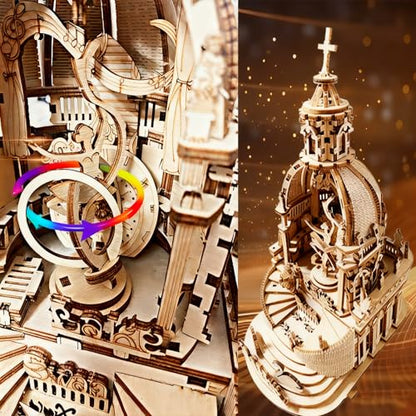 3D Puzzle for Adults Teens Wooden Music Box Mechanical Model Kits Wood DIY Crafts Kit to Build Gift for Men Women Age 14+ Years Old