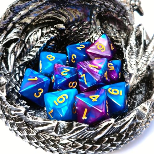 10 PCS D8 8 Sided Dice Set, Polyhedral Number Game Dice for DND RPG MTG Board Game Party Tabletop Accessories (Purple+Blue) - color: Purple+blue