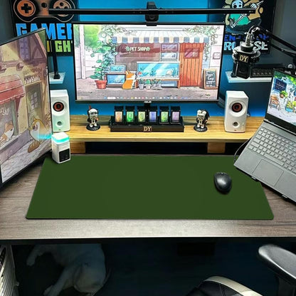 Olive Green Mouse Pad Extended Large Gaming Mousepad XL Big Long Oversized Desk Mat Stitched Edges 31.5 X 11.8 Inch for Home Office - color: Olive Green