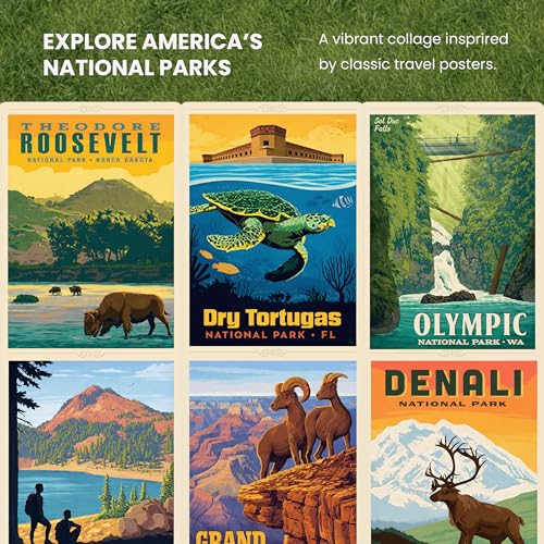 MasterPieces National Parks Maps 1000 Piece Jigsaw Puzzle for Adults, Family, Or Youth - America's National Parks by Anderson Design - style: America's National Parks by Anderson Design