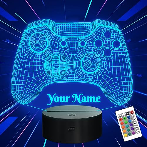 Attivolife Personalized 3D Game Theme Night Light, Table Desk Lamp Engraved Name Letter, Multicolor Custom LED Best Home Decor Birthday Christmas Gifts Toys for Boys Girls Kids - color: Game3DZ