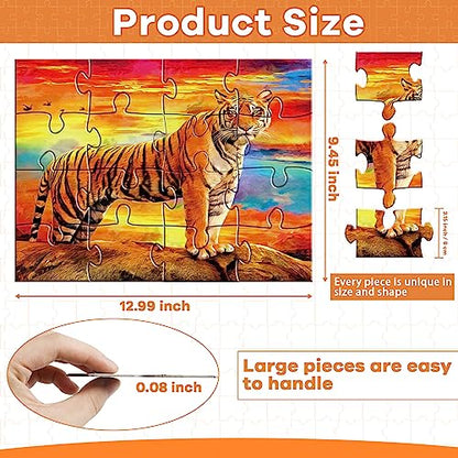 5 Packs 16 Piece Large Jigsaw Puzzles for Dementia Alzheimer’s Products Activities Alzheimer’s Puzzles Memory Cognitive Games for Elderly Seniors with 5 Storage Bags Gift for Elderly Adults Animal - style: Animal