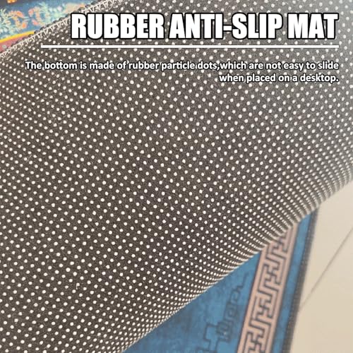 Round Mahjong Mat with Rubber Backing, Anti Slip and Noise Reduction Carpet and Floor Mat, Table Mat for Mahjong Poker Card Games(110cm/43.3in) - size: 110cm/43.3in