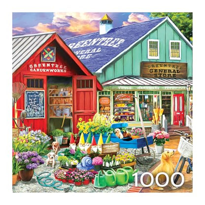 RoseArt Hobby Haven Greentree Garden Center 1000 Piece Jigsaw Puzzle | 19.25" x 26.625" Finished Size, Fully Interlocking Pieces, Bonus Poster Included, Made in USA - style: Greentree Garden Center