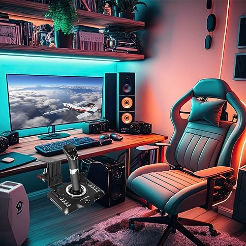 HTLAKIKJ Desk Mount for Hotas Flight Sim Joystick | Compatible with Logitech G Extreme 3D Pro Joystick and Turtle Beach VelocityOne Flightstick Enduring Metal Holder