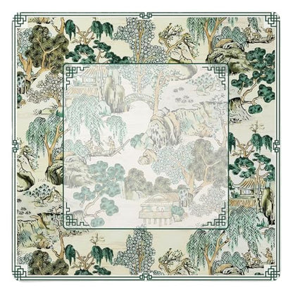 UTELKA Green Mahjong Mat, Chinoiserie Mahjong Mats for Table Cover 31.5 in | Green Oriental Mahjong Pad, Japanese Mahjong Game Pad, Noise Dampening Mahjong Mat, Supplies for Poker, Card, Board, - color: Green Chinoiserie
