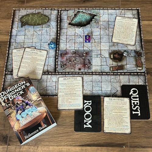 Dungeon Designer’s Deck, 100 Fantasy RPG Map Cards to Deal Your Own Dungeon | Instant Adventure Builder for Tabletop Roleplaying Games, Age 14+, Written for 5E, and easy to translate to other systems