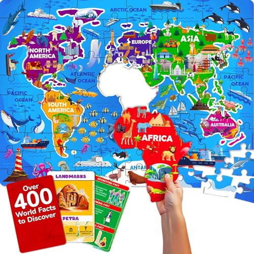 QUOKKA Board Game for Kids 8-12 - Learning, Educational Card Games for Ages 6-8 - Indoor, Outdoor Activity for Teens, Adults, Family - Geography, World 100 Question Cards with Top Facts - color: 2. World Floor Game