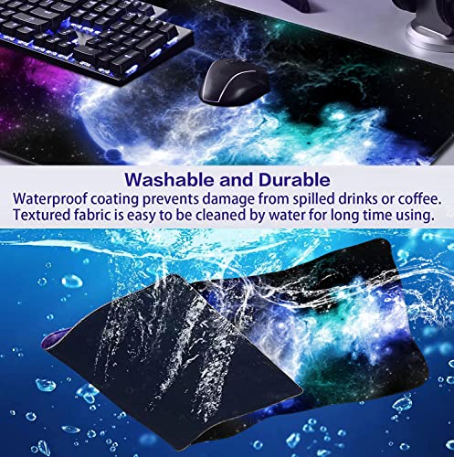 Large Extended Nebula Starry Sky Mouse Pad, Laptop and Home Office Desk Pad | Large Extended Mouse Pad; Full Desk Coverage; Waterproof Coating; Stable Anti-Slide Base For Gaming, Office, Study Daily Use - color: Nebula Starry Sky