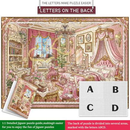 HUADADA-*Bedroom*-Jigsaw Puzzles for Adults 1000 Pieces,Puzzles 1000 Pieces, Interlock Perfectly No Dust, Impossible Difficult Hard Fun 1000 Piece Jigsaw Puzzles for Adults-1:1 Poster - color: Bedroom