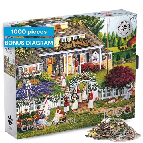Buffalo Games - Charles Wysocki Love - 1000 Piece Jigsaw Puzzle for Adults | Silver Select, Art by Charles Wysocki, Recycled Board, Finished Size 27 x 20 in, Includes Poster, Frameable Art, Giftable