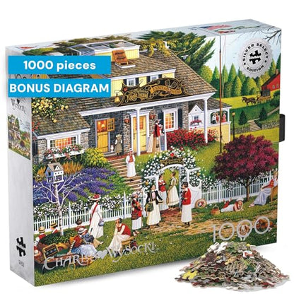 Buffalo Games - Charles Wysocki Love - 1000 Piece Jigsaw Puzzle for Adults | Silver Select, Art by Charles Wysocki, Recycled Board, Finished Size 27 x 20 in, Includes Poster, Frameable Art, Giftable