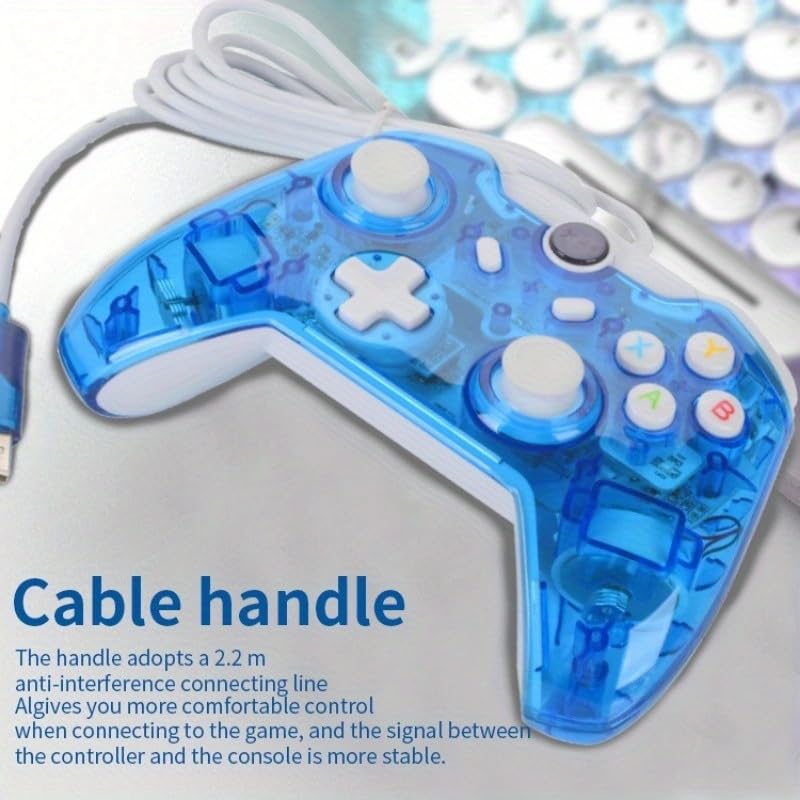 Seven Fairies Wired USB Game Controller for Windows PC, Android, Nintendo Switch & Steam Deck, Hall Effect Joysticks, Turbo, Dual Vibration, Plug and Play Gaming Gamepad with Ergonomic Design