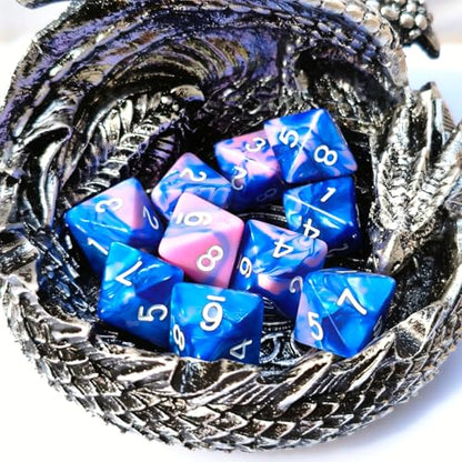 10 PCS D8 8 Sided Dice Set, Polyhedral Number Game Dice for DND RPG MTG Board Game Party Tabletop Accessories (Pink + Blue) - color: Pink + Blue