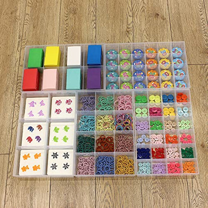 2 Pack Fixed 12 Grids Clear Plastic Organizer Sorting Tray and Transparent Storage Divider Box Container Case for Hardware, Craft, Sewing Kit, Office Supplies, Small Parts - size: Fixed 12 Grids