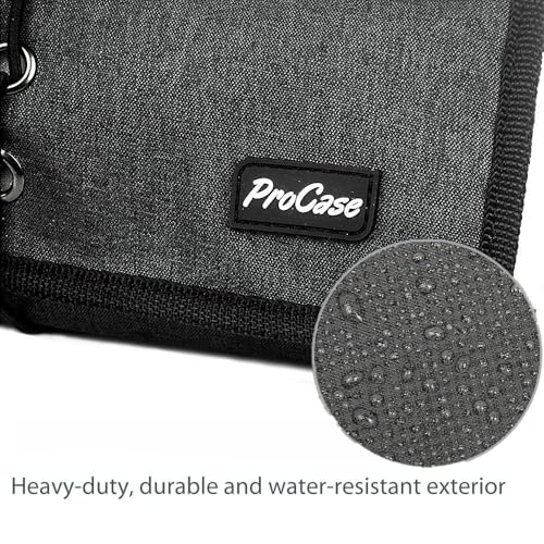 ProCase Electronic Organizer Cord Pouch, Travel Cable Charger Phone Accessories Bag Organizer Roll up Tech Carrying Case for USB Cables SD Memory Cards Earphone Flash Hard Drive –Black