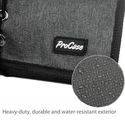ProCase Electronic Organizer Cord Pouch, Travel Cable Charger Phone Accessories Bag Organizer Roll up Tech Carrying Case for USB Cables SD Memory Cards Earphone Flash Hard Drive –Black