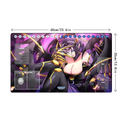 New Mlikemat DTCG Duel Playmat Digimon Lilithmon Anime Trading Card Game Mat with Card Zones + Free Mat Bag