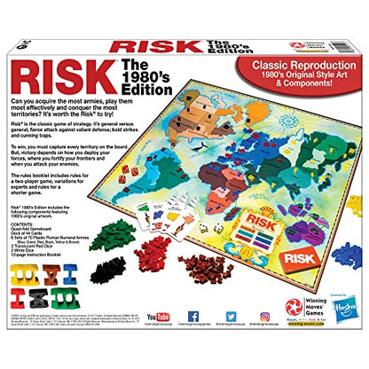 Risk The 1980's Edition, Strategy Board Game, by Winning Moves Games USA | Original 1980's Artwork and Components, World Domination, 2 to 6 Players, Ages 8+